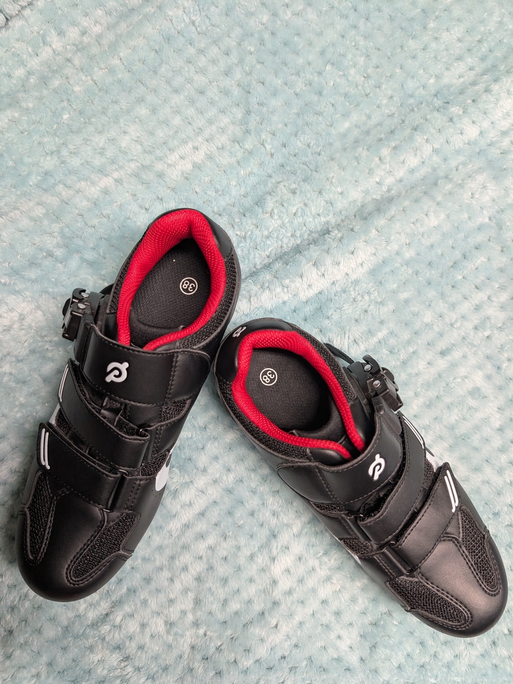 Peloton Black Cycling Shoes with Red Lining Size 7.5 W Or 5.5 M